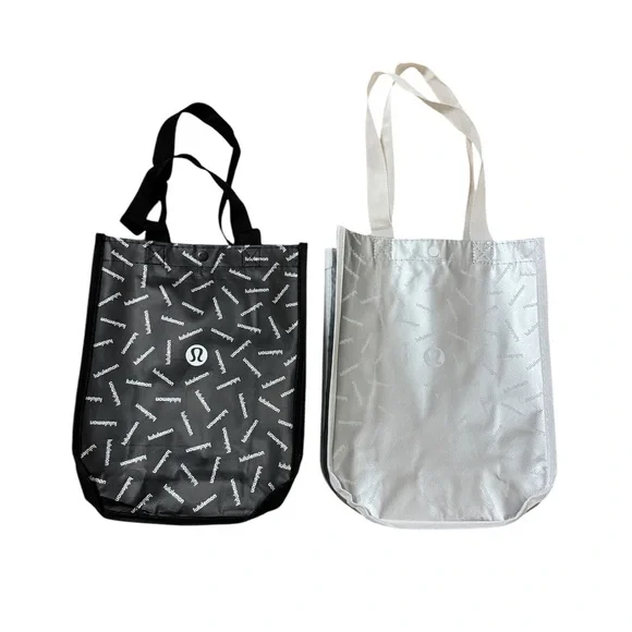 Lululemon Reusable Tote Bags - Black and Gray/Silver - Picture 3 of 3